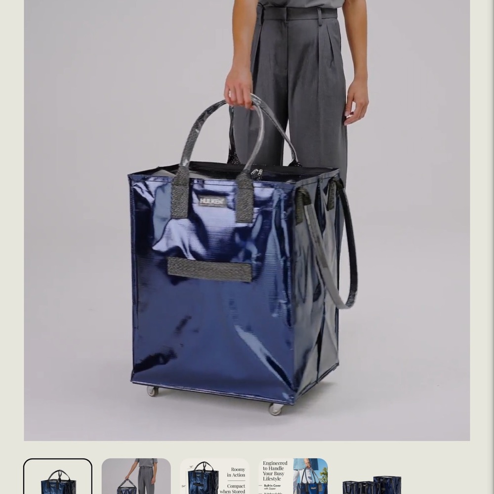 Hulken Blue Water-Resistant Shopping Tote XL